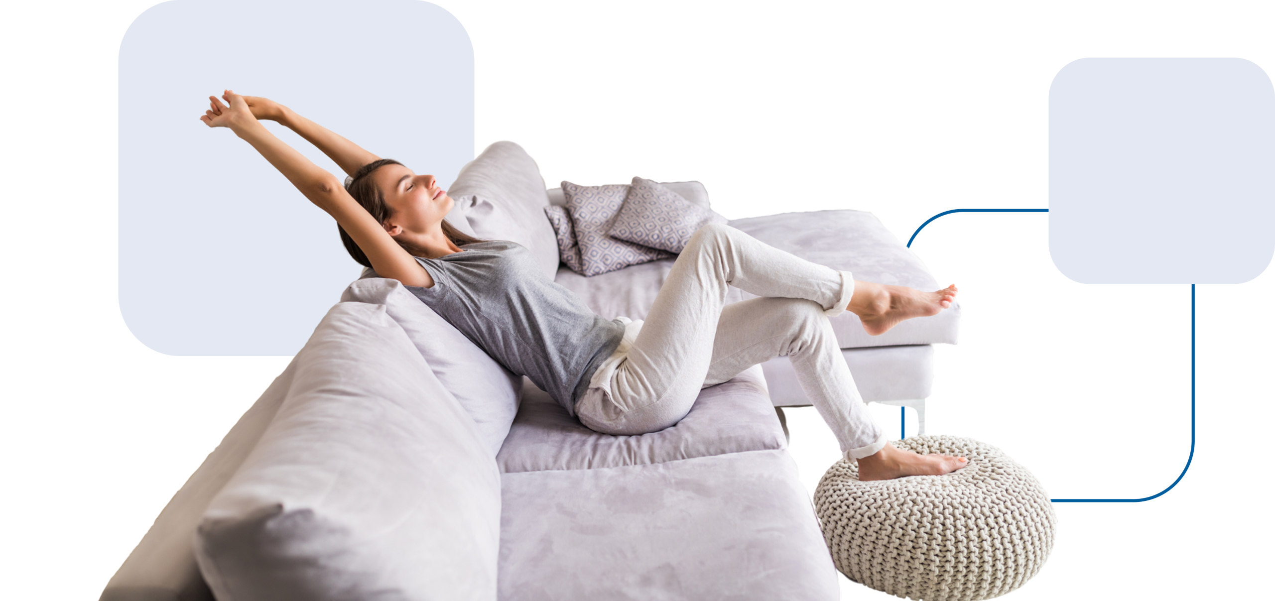 mujer disfrutando del sistema de climatización instalado en su hogar